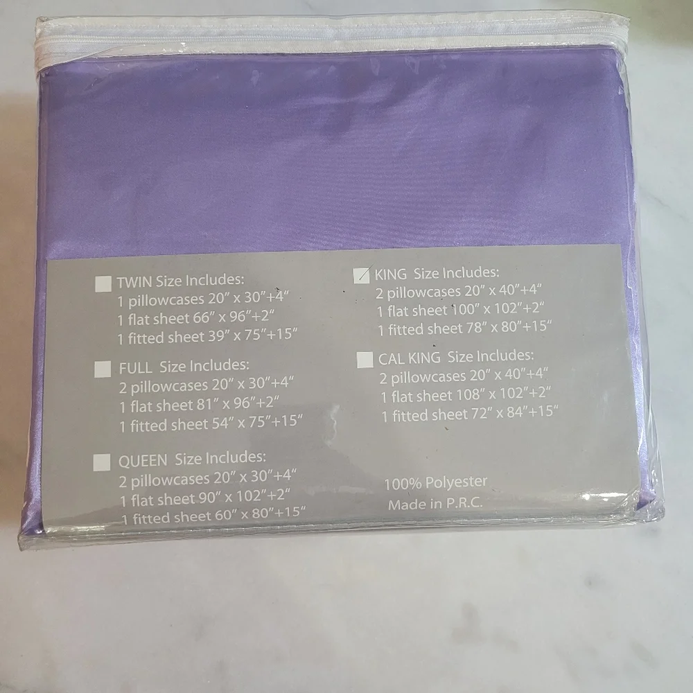King Size Satin Sheet Set